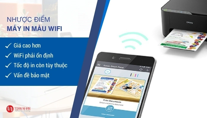 Nhược điểm máy in màu WiFi