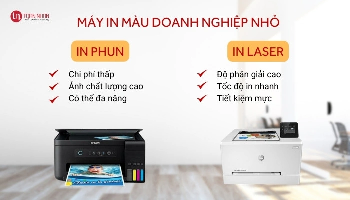 So sánh các loại máy in màu cho doanh nghiệp nhỏ