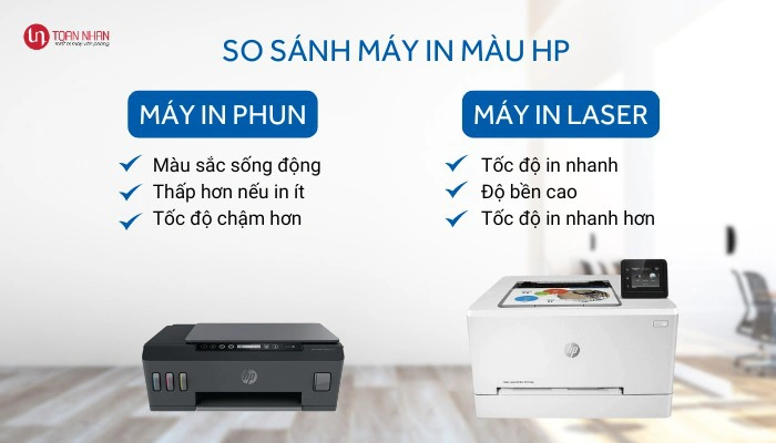 so sánh máy in màu laser và in phun HP