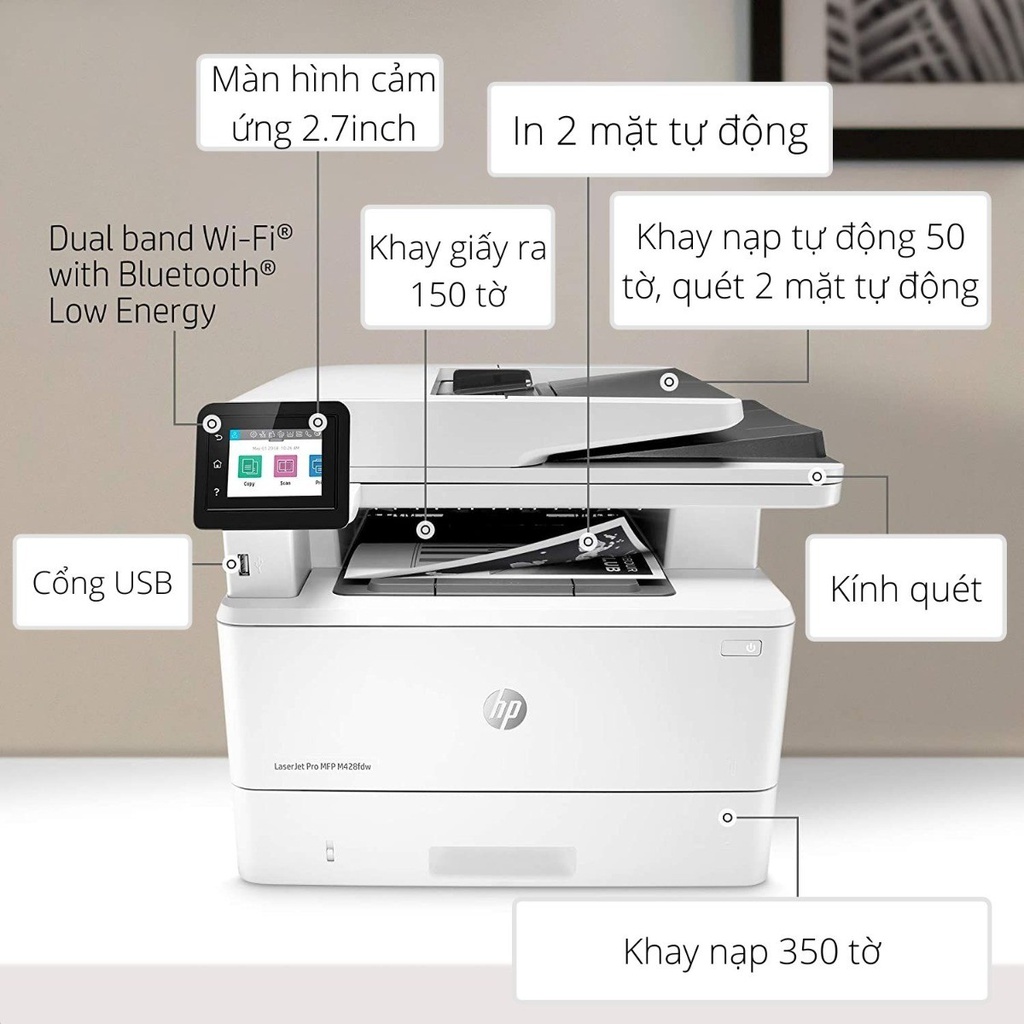 Máy in laser đen trắng đa chức năng HP M428FDW 7