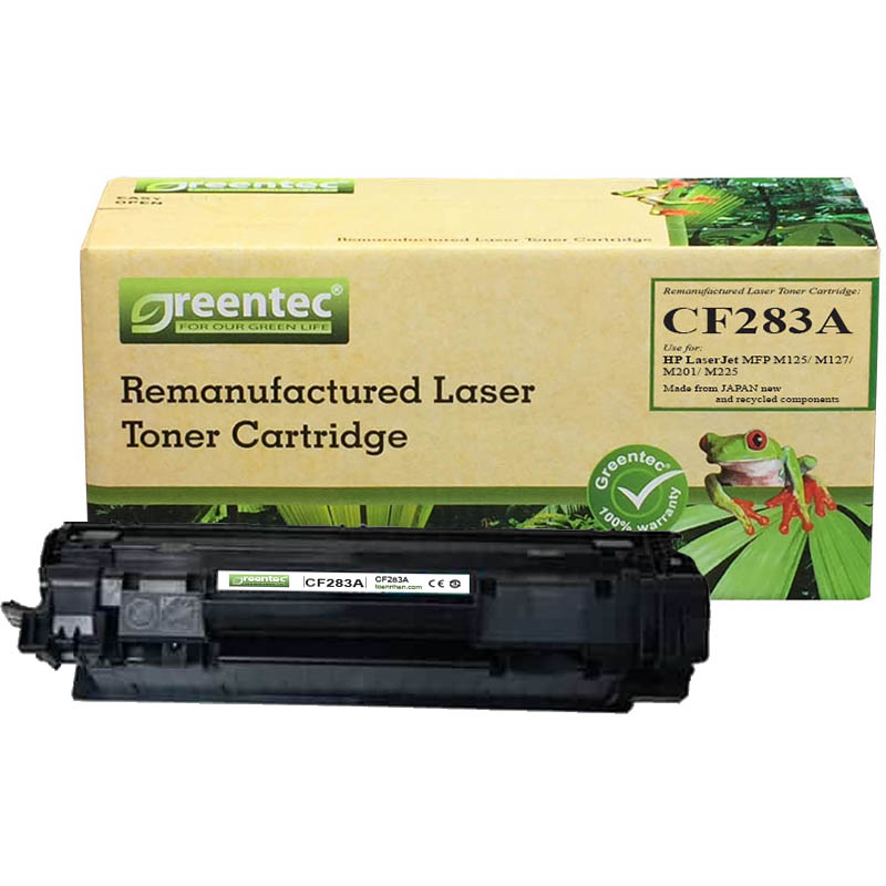 Hộp mực thay thế Greentec HP CF283A (đen) hiệu suất cao, tương thích cho máy in HP 