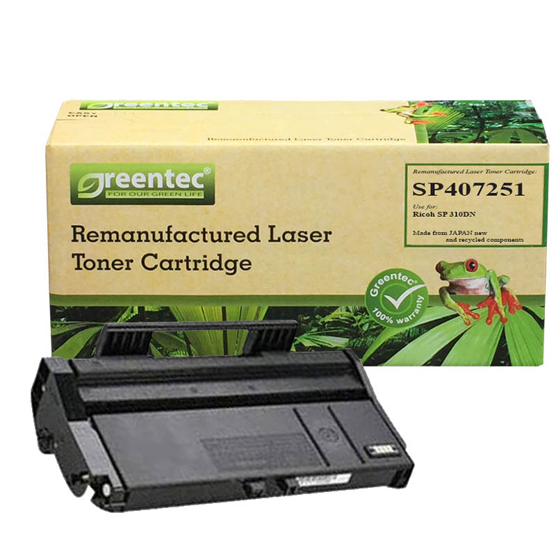 Hộp mực thay thế Greentec Ricoh SP407251 (đen) hiệu suất cao, tương thích cho máy in Ricoh