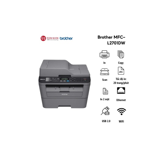 [PRT-BRLJ-L2701DW] Máy in laser đa năng Brother MFC-L2701DW