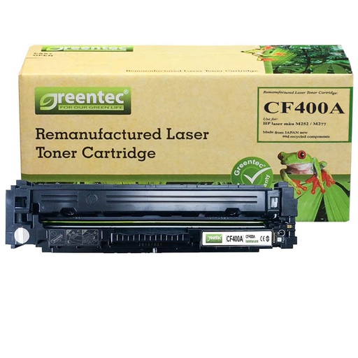 [CAR-GT-CF400A] Hộp mực thay thế Greentec CF400A (đen) hiệu suất cao, tương thích cho máy in HP 