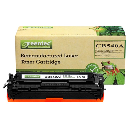 [CAR-GT-CB540A] Hộp mực thay thế Greentec CB540A (đen) hiệu suất cao, tương thích cho máy in HP 