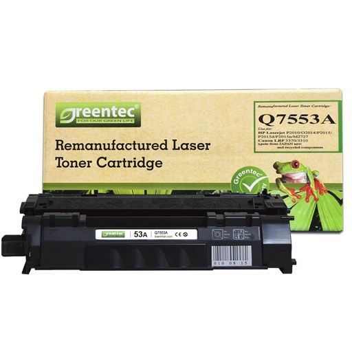 [CAR-GT-Q7553A] Hộp mực thay thế Greentec HP Q7553A (đen) hiệu suất cao, tương thích cho máy in HP 