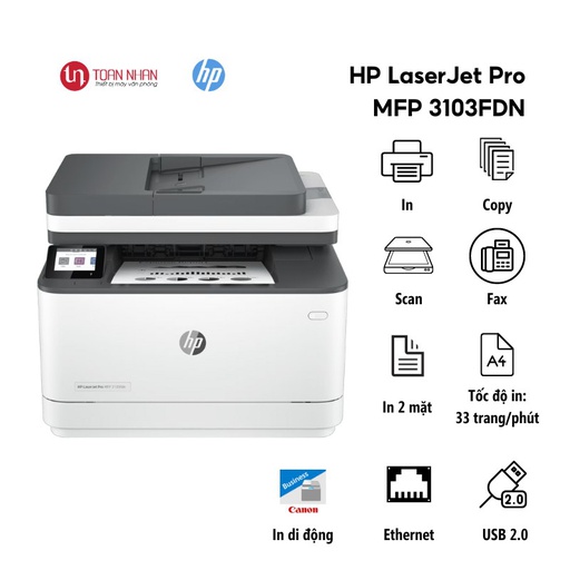 [PRT-HPLJ-3103FDN] Máy in laser đa chức năng HP LaserJet Pro MFP 3103FDN (3G631A)