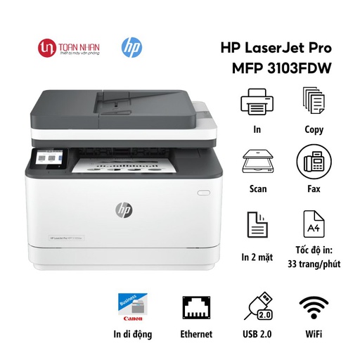 [PRT-HPLJ-3103FDW] Máy in laser đa chức năng HP LaserJet Pro MFP 3103FDW (3G632A) (A4/ In/ Scan/ Copy/ Fax/ Duplex/ WiFi)