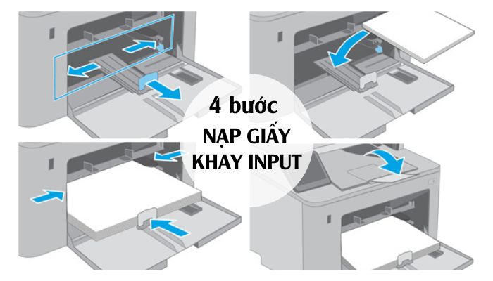 4 bước nạp giấy máy in laser HP