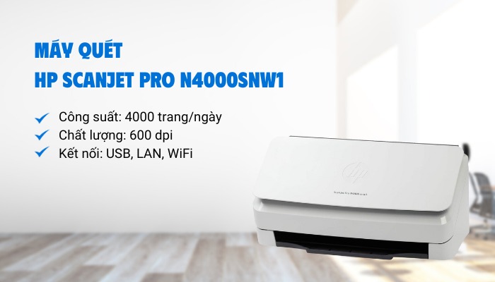 kết nối máy quét HP ScanJet Pro N4000snw1