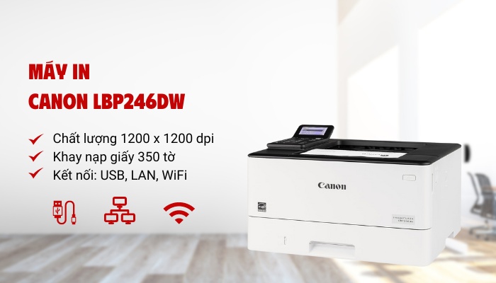 kết nối máy in laser Canon LBP246Dw