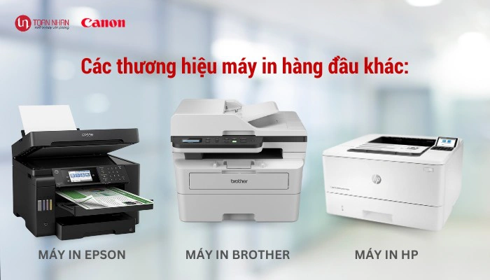 các thương hiệu máy in hàng đầu: Epson, Brother, HP