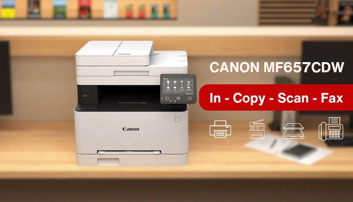 máy in Canon MF657Cdw đa năng: in, copy, scan, fax