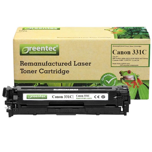 [CAR-GT-331C] Mực in laser màu Greentec Canon 331C